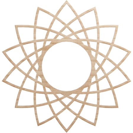 Ekena Millwork Eleanor Wood Fretwork Pierced Ceiling Medallion, Alder, 24"OD x 9 1/4"ID x 1/4"T CMWP24X24X0250EAAL